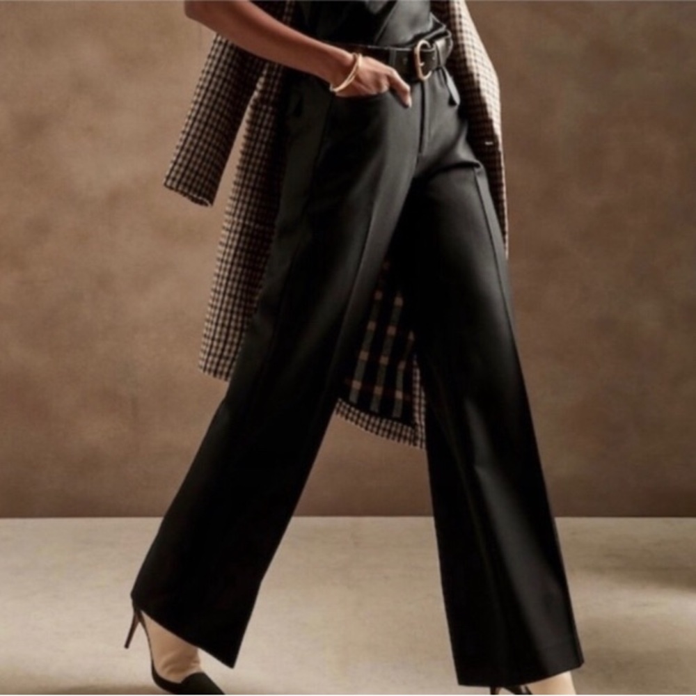 NWT! Banana Republic Black Lido Wide Leg Wool Pants